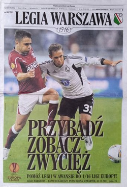 Program Legia Warszawa - Rapid Bukareszt Liga Europy (03.11.2011)