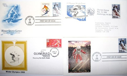 5 kopert XV Zimowe Igrzyska Olimpijskie Calgary 1988 ze stemplami FDC (USA)