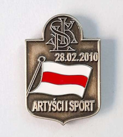 Odznaka ŁKS Łódź - Artyści i Sport 28.2.2010 posrebrzana (produkt oficjalny)