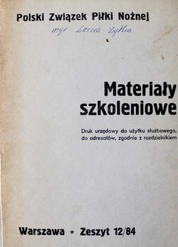 Materiały szkoleniowe PZPN Zeszyt 12/84 (do użytku wewnętrznego)