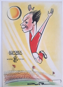 Pocztówka Władysław Soporek - Mistrz Polski 1958 (ŁKS Łódź)