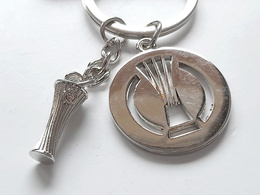 Brelok Liga Konferencji UEFA logo i miniatura trofeum, metalowy (produkt oficjalny) 