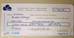 Bilet Stomil Olsztyn - Sokół Tychy 29.10.1995 (Ekstraklasa)