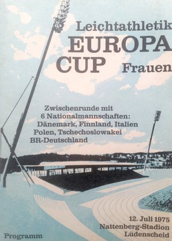 Program Puchar Europy w lekkoatletyce kobiet (12.07.1975)
