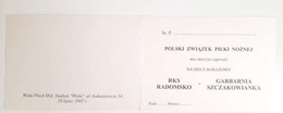 Bilet zaproszenie Loża honorowa, mecz barażowy RKS Radomsko - Szczakowianka Jaworzno (28.7.2002, Płock)