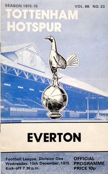 Program mecz Tottenham Hotspur Londyn - Everton Liverpool, Division One (10.12.1975)