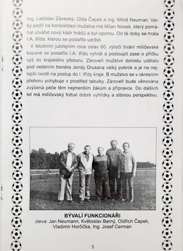 Informator 60 lat Milicevskiej piłki nożnej (Czechy)