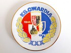 Talerz porcelanowy ozdobny XXX lat KS Gwardia Wrocław 1945-1975 (PRL, fabryka porcelany Wawel)