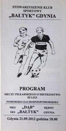 Program Bałtyk Gdynia - Dąb Dębno III liga (21.09.2012)
