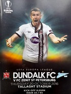Program mecz Dundalk FC - Zenit Sankt-Petersburg, Liga Europy (20.10.2016)
