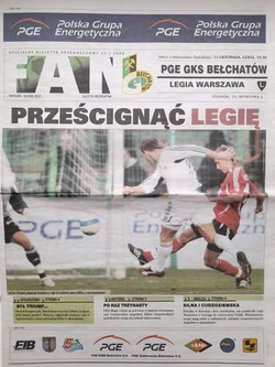 Magazyn Fan. Oficjalny Biuletyn Meczowy PGE GKS Bełchatów - Legia Warszawa Orange Ekstraklasa (11.11.2008)