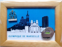 Olympique Marsylia herb i stadion w ramce (produkt oficjalny)