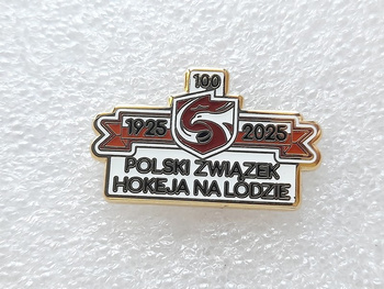 Odznaka 100 lat Polski Związek Hokeja na Lodzie 1925-2025 (lakier)