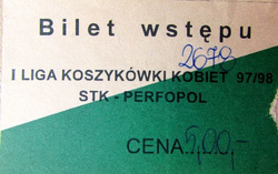 Bilet STK Perfopol Starachowice I liga kobiet 1997/1998