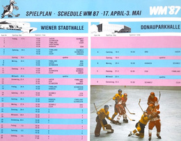 Program oficjalny Mistrzostwa Świata w hokeju na lodzie Wiedeń 1987
