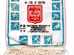 Proporczyk XII Zimowe Igrzyska Olimpijskie Innsbruck 1976, duży (PRL)
