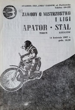 Program ligowy Stal Rzeszów - Apator Toruń (Tarnów, 14.04.1987)