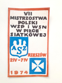 Naszywka VII Mistrzostwa Polski AZS WSP i WSN w piłce siatkowej (Rzeszów, 2-7.4.1974)