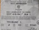 Bilet RSC Anderlecht - FC Porto Liga Mistrzów (02.03.1994)