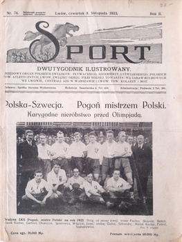 Gazeta Dwutygodnik Ilustrowany Sport, Lwów (nr 74, 8.11.1923)