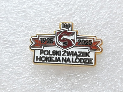 Odznaka 100 lat Polski Związek Hokeja na Lodzie 1925-2025 (lakier)