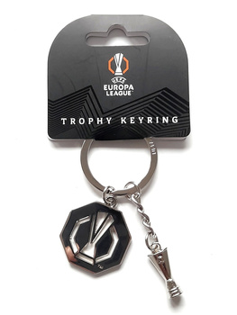 Brelok Liga Europy UEFA logo i miniatura trofeum, metalowy (produkt oficjalny)