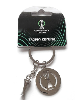 Brelok Liga Konferencji UEFA logo i miniatura trofeum, metalowy (produkt oficjalny)