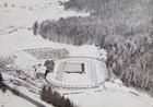 Pocztówka Stadion Lodowy w Inzell (czarno-biała)