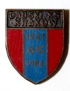 Odznaka 65 lat Dąbski KS Kraków 1921-1986 (PRL, emalia)
