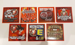 Naklejki vlepki Widzew Łódź kibice ultras świąteczne 2023 (7 sztuk)