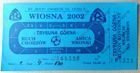 Bilet Ruch Chorzów - Amica Wronki I liga (24.04.2002)