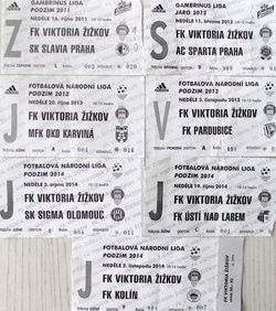 Bilety domowe FK Viktoria Żiżkov Praga 2011-2014 (7 sztuk)