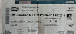 Bilet FIM Grand Prix Chorwacji na żużlu (28.08.2010)