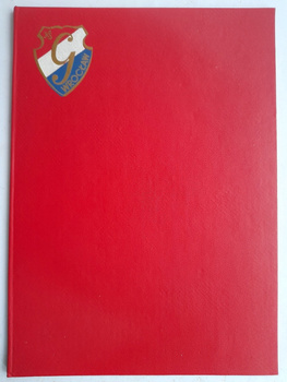 Skórzana teczka (etui) na dyplom KS Gwardia Wrocław (PRL)