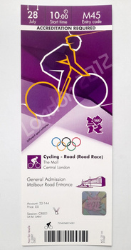 Bilet Letnie Igrzyska Olimpijskie Londyn 2012, kolarstwo (28.7)