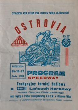 Program Tradycyjny Turniej Żużlowy o XXXIII Łańcuch Herbowy Miasta Ostrowa Wielkopolskiego (27.10.1985) 
