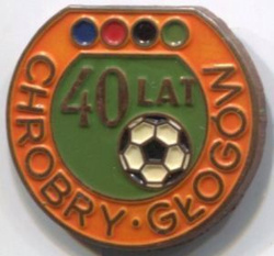 Odznaka 40 lat MZKS Chrobry Głogów (PRL, lakier)