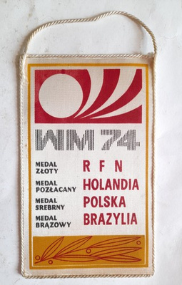Proporczyk Finały Mistrzostw Świata w piłce nożnej RFN 1974 medaliści