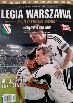 Program Legia Warszawa - Cracovia, T-Mobile Ekstraklasa (1.12.2014)