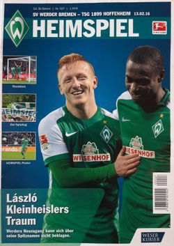 Program Werder Brema - TSG 1899 Hoffenheim Bundesliga (13.02.2016)