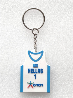 Brelok Reprezentacja Grecji w koszykówce koszulka (produkt oficjalny, gumowy)