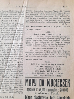 Gazeta Dwutygodnik Ilustrowany Sport, Lwów (nr 74, 8.11.1923)