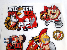 Naklejki RTS Widzew Łódź dla młodych kibiców (zestaw 8 sztuk)