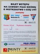Bilet MKS Odra Wodzisław Śląski - Górnik Zabrze I liga (28.10.2000)