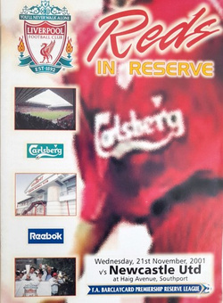 Program Liverpool FC - Newcastle United, Premier Reserve League (21.11.2001)