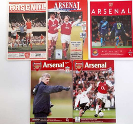 Programy ligowe Arsenal Londyn 1981-2015 Manchester United, Liverpool FC, Chelsea, West Ham (5 sztuk)