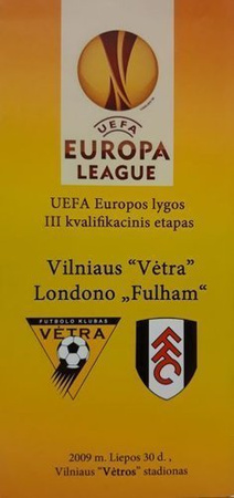 Program Vetra Wilno - Fulham FC Europa League (30.06.2009)