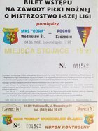 Bilet Odra Wodzisław Śląski - Pogoń Szczecin I liga (04.05.2002)