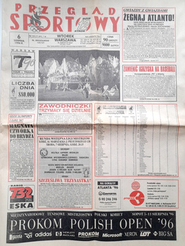 Gazeta  Przegląd Sportowy - podsumowanie Igrzysk Olimpijskich w Atlancie (6.8.1996)