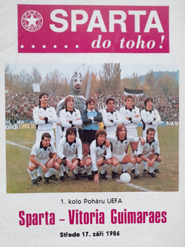 Program mecz Sparta Praga - Vitoria Guimaraes, Puchar UEFA (17.9.1986)